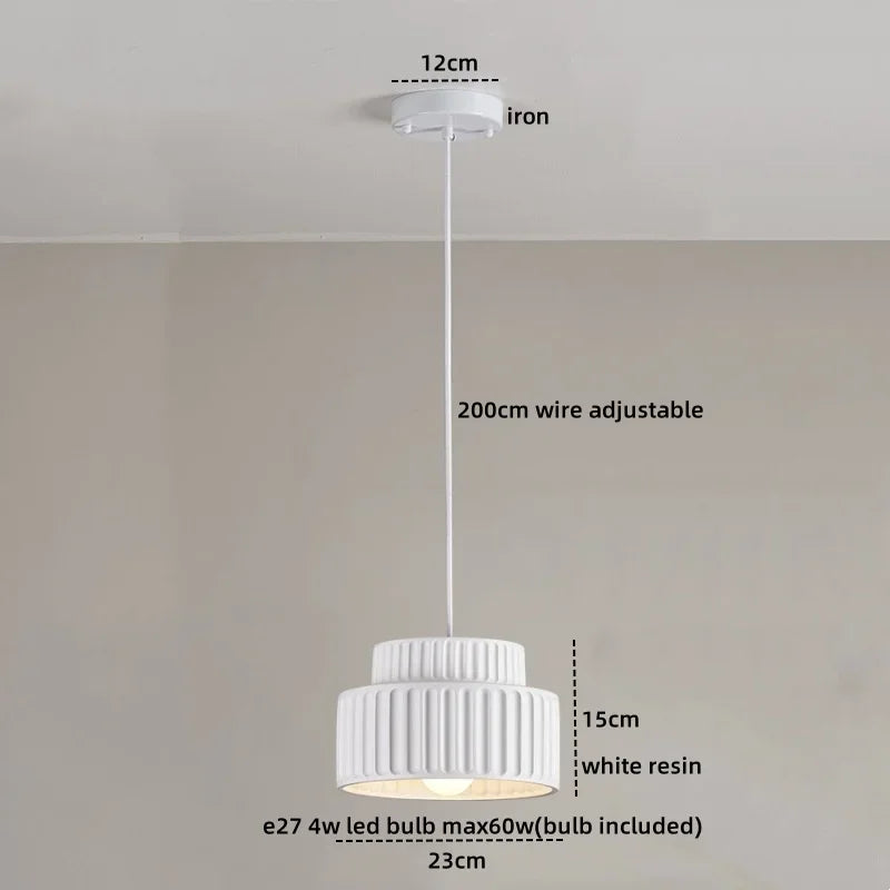 Veloura Resin Pendant Light – Nordic LED Ceiling Lamp | Minimalist Japandi Lighting for Modern Interiors
