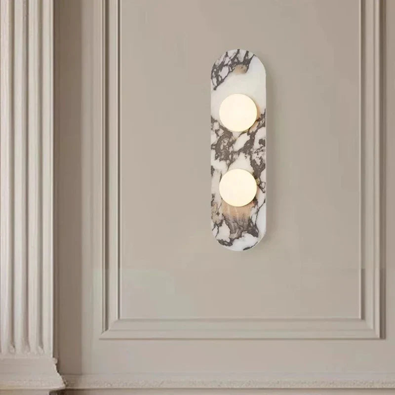 Marble LED Wall Light – Modern Designer Wall Lamp | Luxury Ambient Lighting | Contemporary Stone & Glass Feature