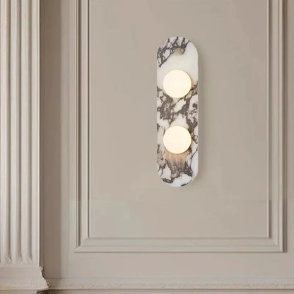Marble LED Wall Light – Modern Designer Wall Lamp | Luxury Ambient Lighting | Contemporary Stone & Glass Feature