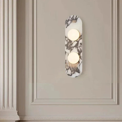 Marble LED Wall Light – Modern Designer Wall Lamp | Luxury Ambient Lighting | Contemporary Stone & Glass Feature