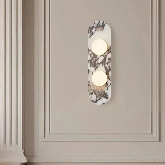 Marble LED Wall Light – Modern Designer Wall Lamp | Luxury Ambient Lighting | Contemporary Stone & Glass Feature