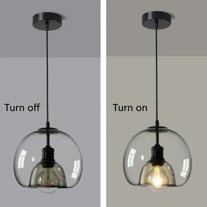 Amber Glass Pendant Light – Modern E27 Ceiling Lamp | Warm Ambient Lighting | Elegant Contemporary Interior Feature