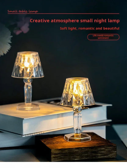 Crystal LED Accent Table Lamp – Colour Changing Touch Night Light | Decorative Bedside Lamp | Elegant Mood Lighting
