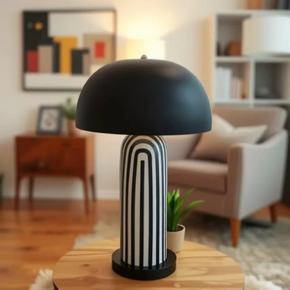 Japandi Ceramic Table Lamp – Handcrafted LED Accent Light | Nordic Japanese Interior Décor | Elegant Ambient Lighting
