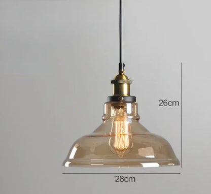Scandinavian Glass Pendant Light – Vintage Loft E27 Ceiling Lamp | Elegant Ambient Lighting | Contemporary Nordic Interior Feature