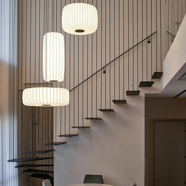 Serenea Silk Pendant Light – Wabi-Sabi Hanging Lamp | Japanese Nordic Ceiling Light for Elegant Interiors