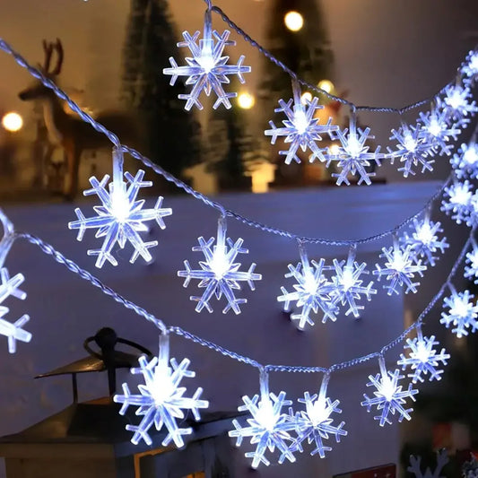 FrostLume LED Snowflake String Lights – Festive Decorative Lighting for Indoor & Outdoor Use