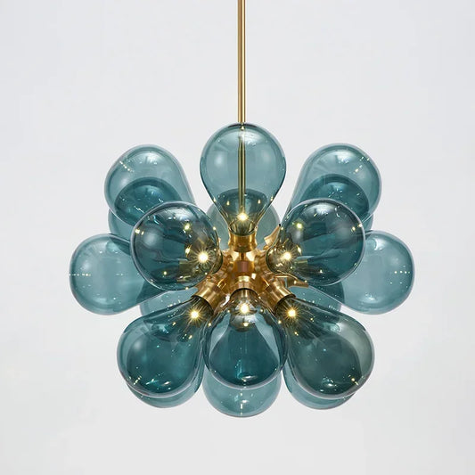 Luxury Bubble Glass Chandelier – Contemporary G9 Pendant Light | Statement LED Ceiling Fixture | Elegant Interior Centrepiece