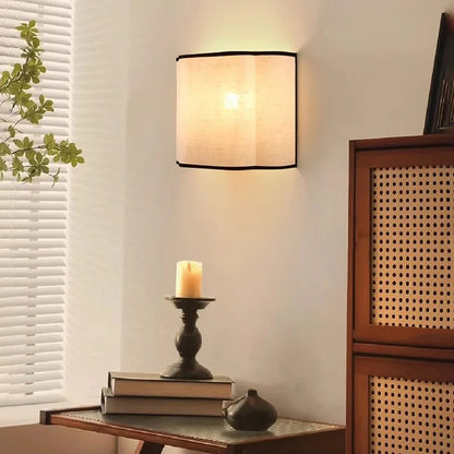 French Linen Wall Light – Cream Fabric LED Wall Sconce | Elegant Ambient Interior Lighting