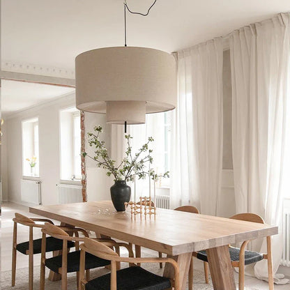 Modern Wabi-Sabi Fabric Pendant Light – Nordic LED Hanging Ceiling Lamp | Soft Ambient Lighting | Premium Designer Fixture