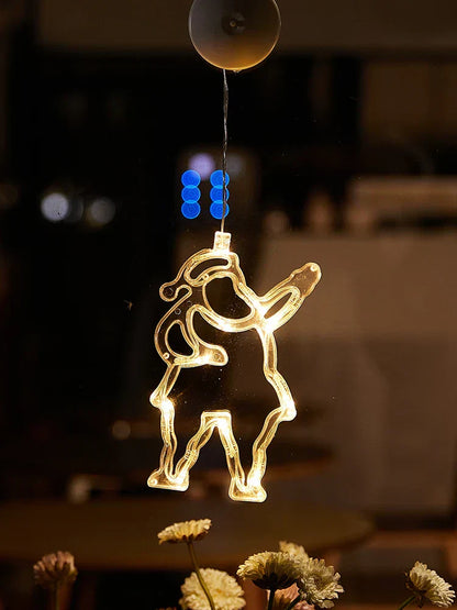 SantaGlow LED Window Light – Santa Claus Suction Cup Decoration | Festive Christmas Window Lamp