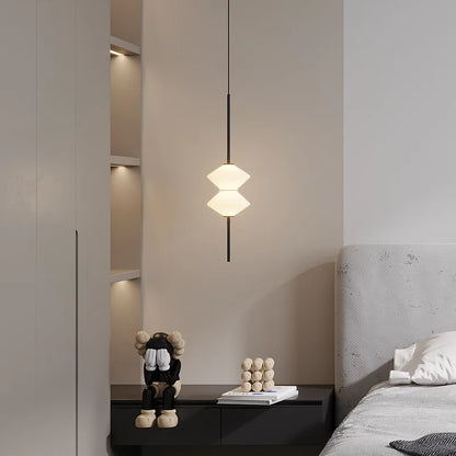 Modern White Glass Pendant Light – Adjustable LED Hanging Ceiling Fixture | Contemporary Globe Chandelier | Elegant Home Lighting