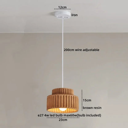 Veloura Resin Pendant Light – Nordic LED Ceiling Lamp | Minimalist Japandi Lighting for Modern Interiors