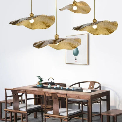 Gold Lotus Pendant Light – Vintage Zen Ceiling Lamp | Luxury Ambient Hanging Lighting