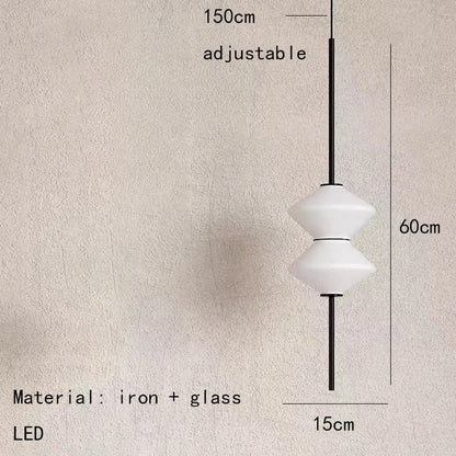 Modern White Glass Pendant Light – Adjustable LED Hanging Ceiling Fixture | Contemporary Globe Chandelier | Elegant Home Lighting