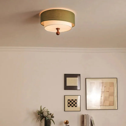 Kaori Ceiling Light – Wabi-Sabi Fabric Flush Lamp | Japanese Minimalist LED Lighting for Calm Interiors