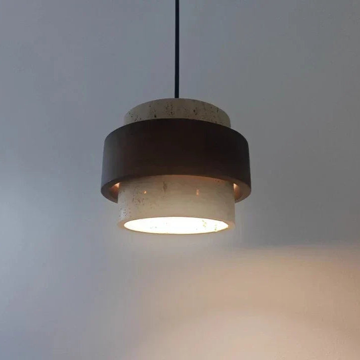 Natural Stone Pendant Light with LED – Modern Minimalist Hanging Lamp | Warm Ambient Interior Lighting