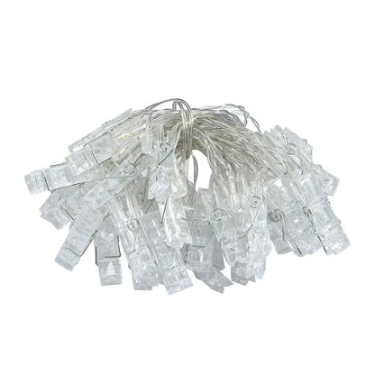 LumaClip LED Photo Clip String Lights – 3M Decorative Photo Display Lights | 20 LED Clips for Photos, Cards & Seasonal Décor