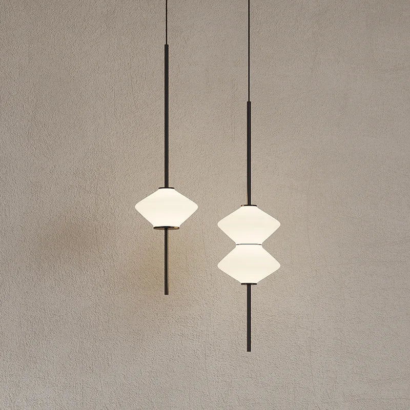Modern White Glass Pendant Light – Adjustable LED Hanging Ceiling Fixture | Contemporary Globe Chandelier | Elegant Home Lighting