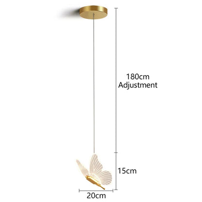 AuréaButterfly Modern LED Butterfly Pendant Lamp – Luxury Gold Ceiling Light for Elegant Interiors