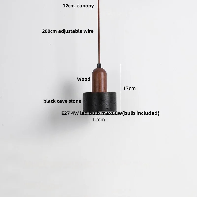 Travertine Stone Pendant Light with Copper Finish – Nordic LED Hanging Lamp | Warm Contemporary Lighting
