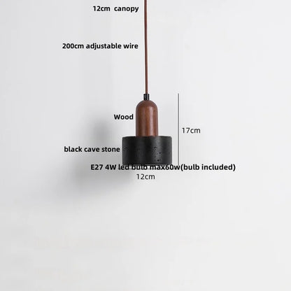 Travertine Stone Pendant Light with Copper Finish – Nordic LED Hanging Lamp | Warm Contemporary Lighting