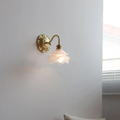 Frosted Glass LED Wall Light with Copper Finish – Modern Luxury Wall Sconce | Elegant Ambient Lighting