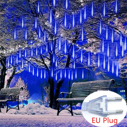 SternFall 50cm LED Meteor Shower String Lights – 8-Tube Falling Rain Lights for Outdoor Christmas & Garden Decoration