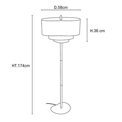 Hoshina Floor Lamp – Wabi-Sabi Fabric Standing Light | Japanese Minimalist LED Lamp for Calm Interiors