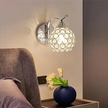 Crystal Wall Light with Gold & Silver Finish – Modern Luxury LED Wall Sconce | Elegant Ambient Lighting