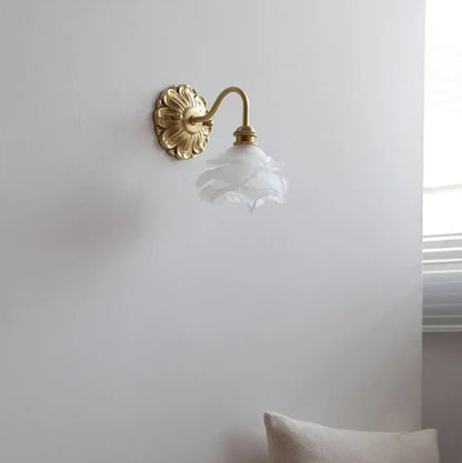 Frosted Glass LED Wall Light with Copper Finish – Modern Luxury Wall Sconce | Elegant Ambient Lighting