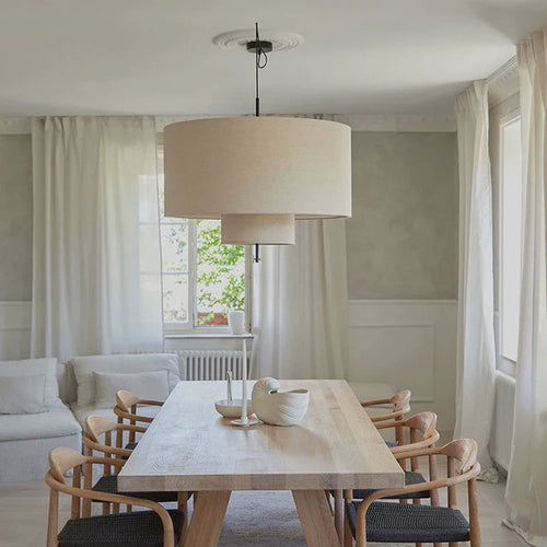 Modern Wabi-Sabi Fabric Pendant Light – Nordic LED Hanging Ceiling Lamp | Soft Ambient Lighting | Premium Designer Fixture
