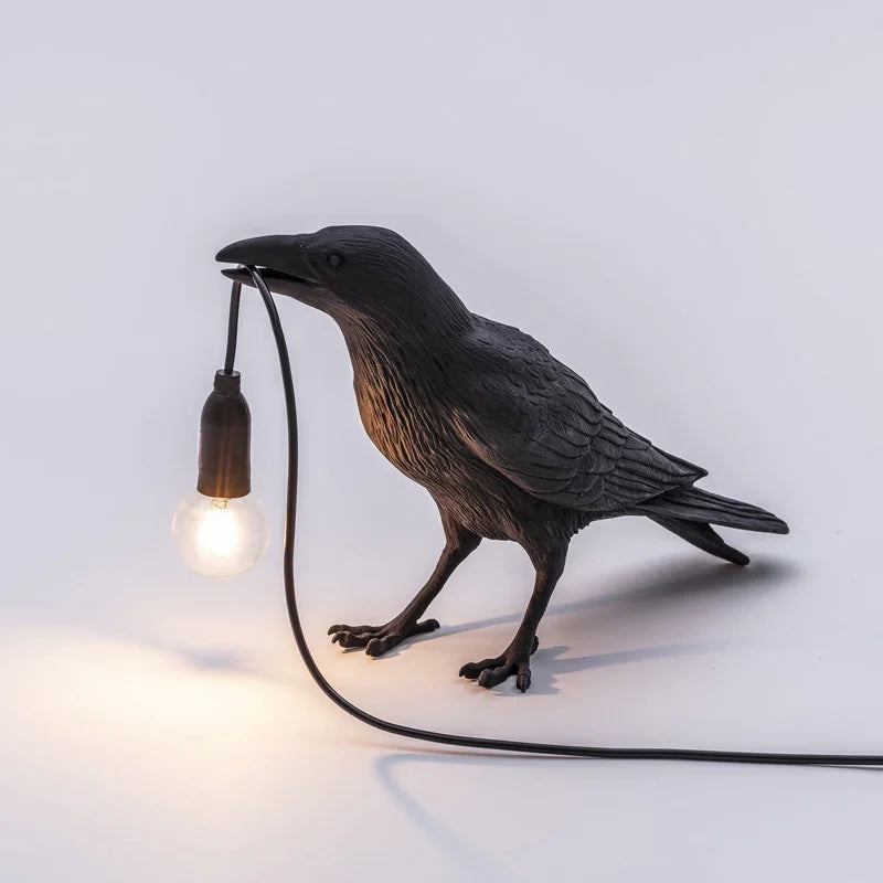 Modern Lucky Bird Resin Table Lamp – Creative LED Decorative Light | Contemporary Bedside Lamp | Designer Home Accent
