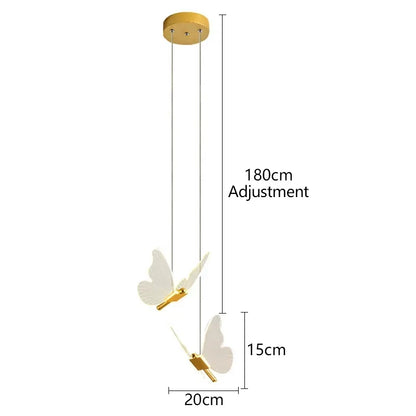 AuréaButterfly Modern LED Butterfly Pendant Lamp – Luxury Gold Ceiling Light for Elegant Interiors