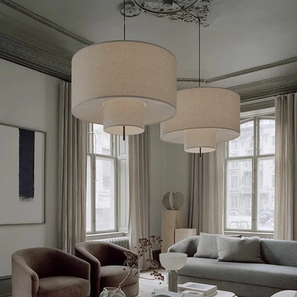 Modern Wabi-Sabi Fabric Pendant Light – Nordic LED Hanging Ceiling Lamp | Soft Ambient Lighting | Premium Designer Fixture
