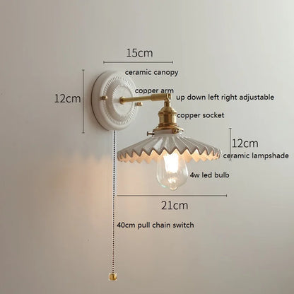 Aurelle Ceramic Wall Light – Adjustable E27 Wall Lamp | Contemporary Copper Lighting | Elegant Interior Illumination