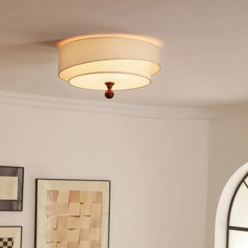 Kaori Ceiling Light – Wabi-Sabi Fabric Flush Lamp | Japanese Minimalist LED Lighting for Calm Interiors