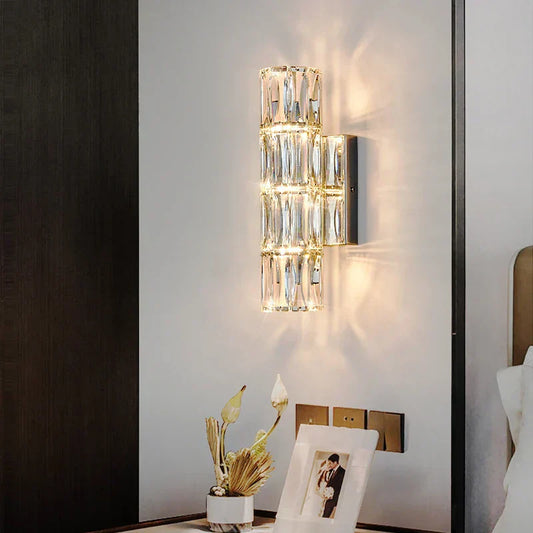 Crystal Luxe LED Wall Light – Stainless Steel Wall Lamp with Clear Glass Shade | Contemporary Ambient Lighting | Elegant Interior Feature