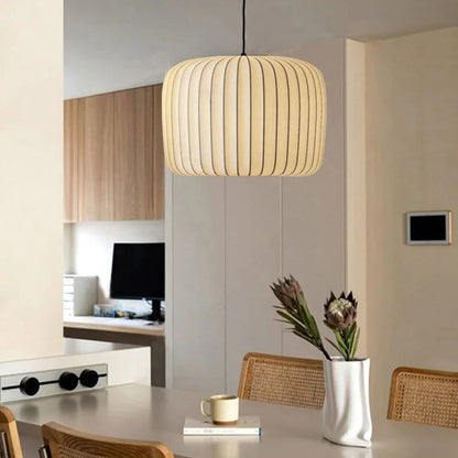 Serenea Silk Pendant Light – Wabi-Sabi Hanging Lamp | Japanese Nordic Ceiling Light for Elegant Interiors