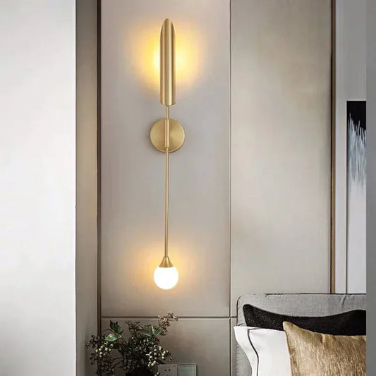 Gold Glass Wall Light – Luxury G9 Wall Lamp | Contemporary Up & Down Lighting | Elegant Interior Accent