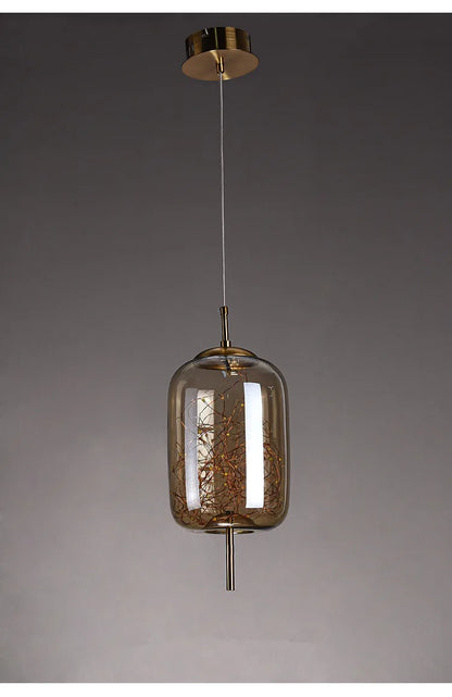 Modern Glass LED Pendant Light – Dimmable Hanging Ceiling Fixture | Luxury Designer Chandelier | Contemporary Home Lighting