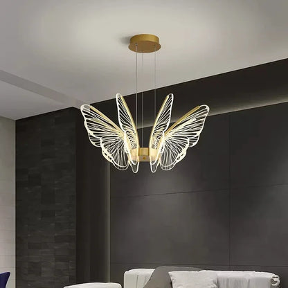 Butterfly Glow LED Pendant Light – Dimmable Designer Ceiling Light | Remote-Controlled Ambient Lighting | Contemporary Luxury Interior Feature