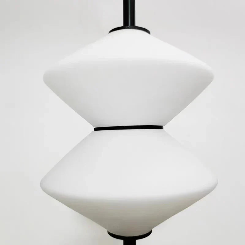 Modern White Glass Pendant Light – Adjustable LED Hanging Ceiling Fixture | Contemporary Globe Chandelier | Elegant Home Lighting