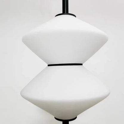 Modern White Glass Pendant Light – Adjustable LED Hanging Ceiling Fixture | Contemporary Globe Chandelier | Elegant Home Lighting