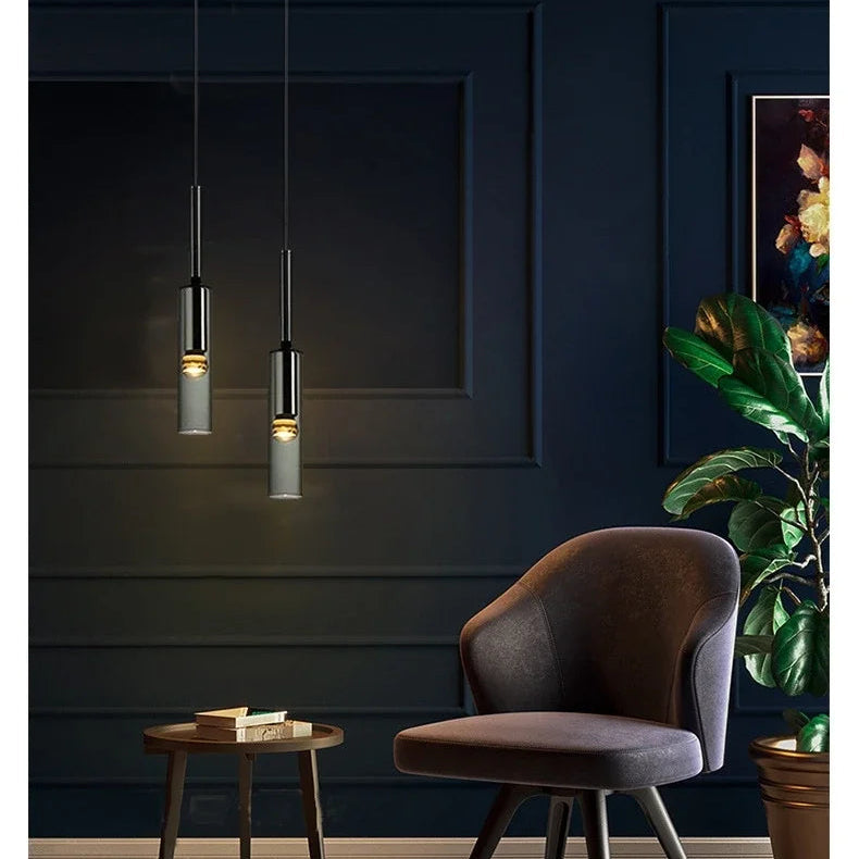 Obsidian Orb Pendant Light – Minimalist Glass Ceiling Lamp | Nordic LED Hanging Light for Contemporary Interiors
