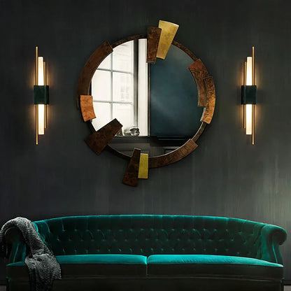 Marble LED Wall Light with Gold & Black Finish – Modern Luxury Wall Sconce | Elegant Ambient Interior Lighting