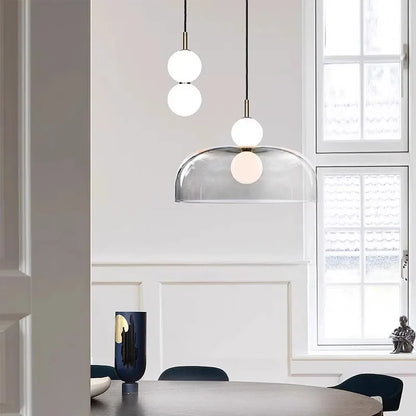 Nordic Globe Pendant Light – Double Glass LED Ceiling Lamp | Scandinavian Designer Lighting | Elegant Dining Room Feature