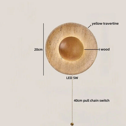 Travertine Stone LED Wall Light – Modern Luxury Wall Sconce | Warm Ambient Interior Lighting
