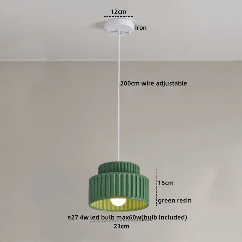 Veloura Resin Pendant Light – Nordic LED Ceiling Lamp | Minimalist Japandi Lighting for Modern Interiors