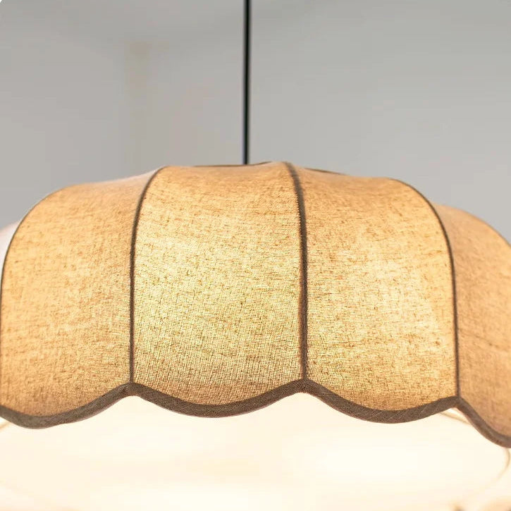 Hoshira Linen Pendant Light – Japandi Wabi-Sabi Ceiling Lamp | Soft Ambient LED Lighting for Modern Interiors